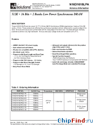 Datasheet N16D1618LPAC2-60I manufacturer NanoAmp