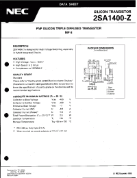 Datasheet 2SA1400 manufacturer NEC
