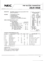 Datasheet 2SA1458 manufacturer NEC