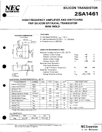 Datasheet 2SA1461 manufacturer NEC