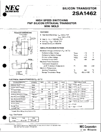 Datasheet 2SA1462-T1B manufacturer NEC