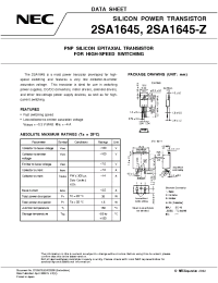 Datasheet 2SA1645-Z manufacturer NEC
