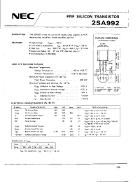 Datasheet 2SA992 manufacturer NEC