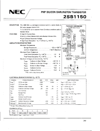 Datasheet 2SB1150 manufacturer NEC