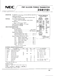 Datasheet 2SB1151 manufacturer NEC
