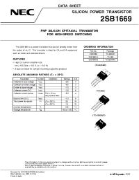 Datasheet 2SB1669-S manufacturer NEC