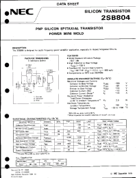 Datasheet 2SB804 manufacturer NEC