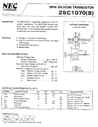 Datasheet 2SC1070 manufacturer NEC