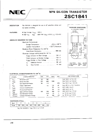 Datasheet 2SC1841 manufacturer NEC
