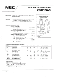 Datasheet 2SC1940 manufacturer NEC