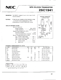 Datasheet 2SC1941 manufacturer NEC