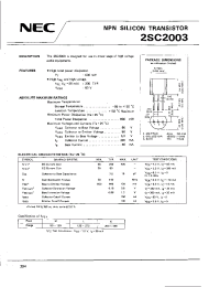 Datasheet 2SC2003 manufacturer NEC