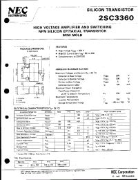 Datasheet 2SC3360 manufacturer NEC