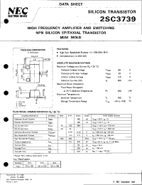 Datasheet 2SC3739 manufacturer NEC