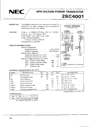 Datasheet 2SC4001 manufacturer NEC