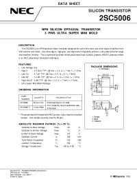 Datasheet 2SC5006 manufacturer NEC