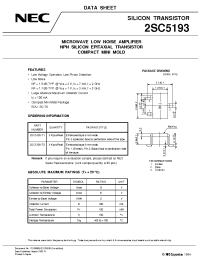 Datasheet 2SC5193 manufacturer NEC