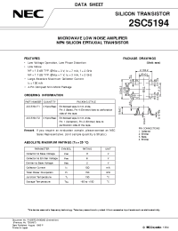 Datasheet 2SC5194-T1 manufacturer NEC