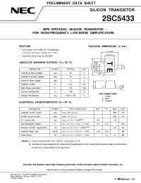 Datasheet 2SC5433 manufacturer NEC