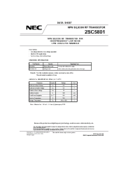 Datasheet 2SC5801 manufacturer NEC