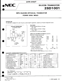 Datasheet 2SD1001 manufacturer NEC