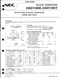 Datasheet 2SD1007 manufacturer NEC