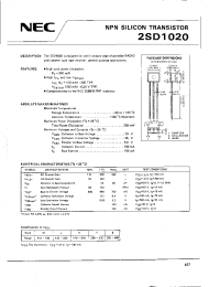Datasheet 2SD1020 manufacturer NEC
