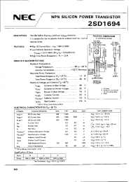 Datasheet 2SD1694 manufacturer NEC