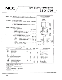 Datasheet 2SD1701 manufacturer NEC