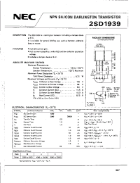Datasheet 2SD1939 manufacturer NEC