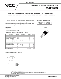 Datasheet 2SD560 manufacturer NEC