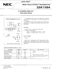 Datasheet 2SK1584 manufacturer NEC