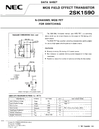 Datasheet 2SK1590 manufacturer NEC