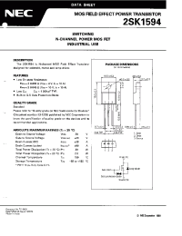 Datasheet 2SK1594 manufacturer NEC