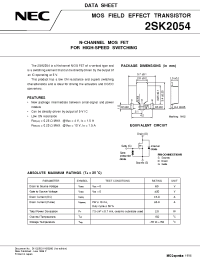 Datasheet 2SK2054 manufacturer NEC
