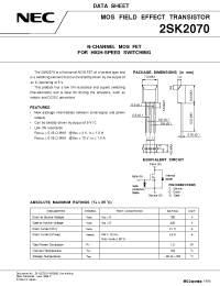 Datasheet 2SK2070 manufacturer NEC