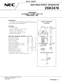 Datasheet 2SK2476 manufacturer NEC