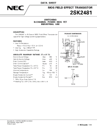 Datasheet 2SK2481 manufacturer NEC