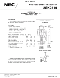 Datasheet 2SK2510 manufacturer NEC