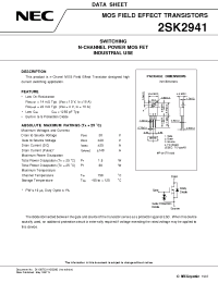Datasheet 2SK2941 manufacturer NEC