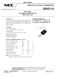 Datasheet 2SK3114 manufacturer NEC