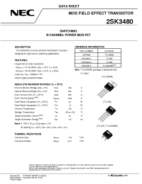 Datasheet 2SK3480-S manufacturer NEC