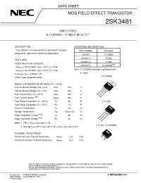 Datasheet 2SK3481 manufacturer NEC