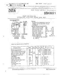 Datasheet 2SK831 manufacturer NEC
