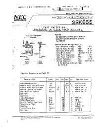 Datasheet 2SK855 manufacturer NEC