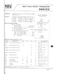 Datasheet 3SK122 manufacturer NEC