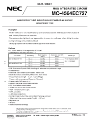 Datasheet MC-4564EC727PF-A75 manufacturer NEC