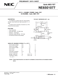 Datasheet NE6501077 manufacturer NEC