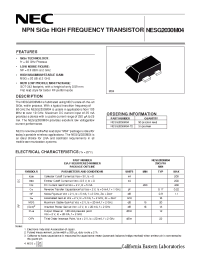 Datasheet NESG2030M04 manufacturer NEC