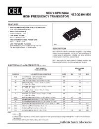 Datasheet NESG2101M05-T1 manufacturer NEC